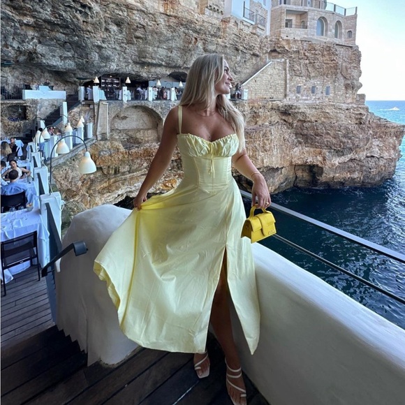 HOUSE OF CB 'Carmen' Buttercup Bustier Sundress - Picture 9 of 16